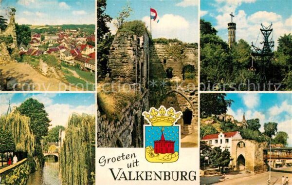 Valkenburg Suedholland Panorama Kanal Burgruine Turm
