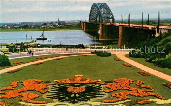 Nijmegen Waalbrug met bloementapijt