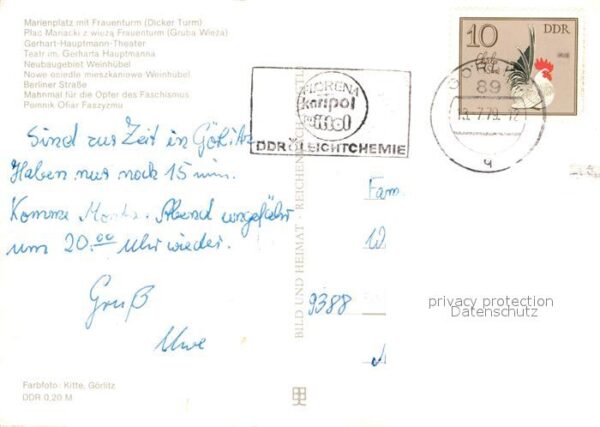 Goerlitz Sachsen Marienplatz Frauenturm Gerhart Hauptman – Bild 2
