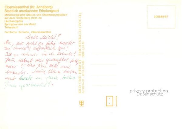 Oberwiesenthal Erzgebirge Meteorolog Station und Gradmessungssäul – Bild 2