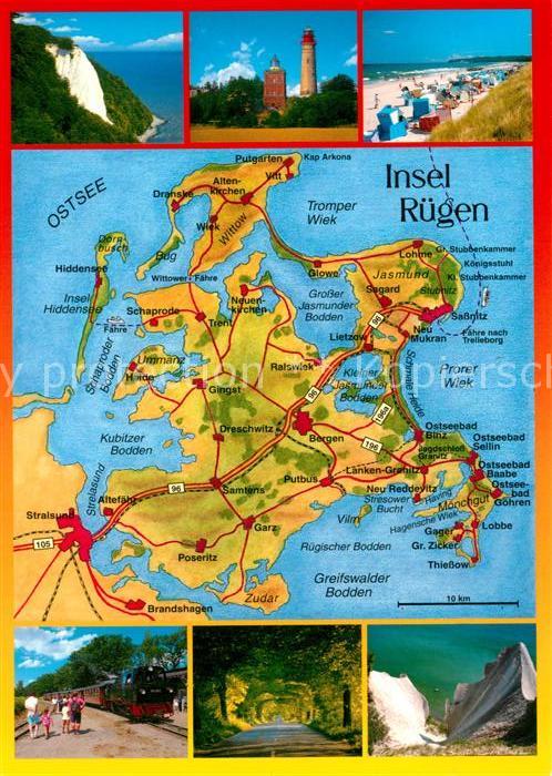 Insel Ruegen Kreidefelsen Leuchtturm Strand Inselbah