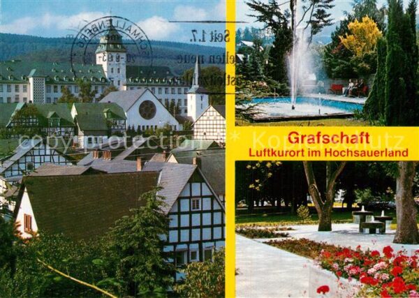 Grafschaft Sauerland Springbrunnen Park Stadtansicht