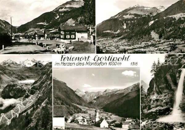 Gortipohl St Gallenkirch Vorarlberg Panorama Kirche Wasserfall Passstrasse