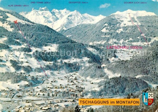 Tschagguns Vorarlberg Panorama Skigebiet Golm Grabs