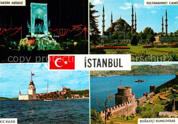 Istanbul Constantinopel Taksim Abidesi Kiz Kulesi Moschee Stadt