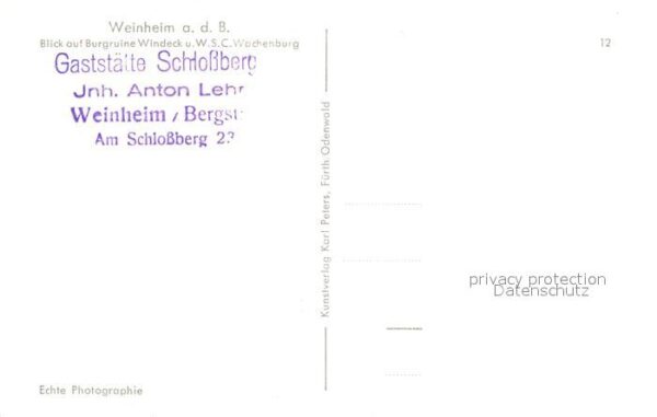 Weinheim Bergstrasse Burgruine Windeck Wachenburg – Bild 2