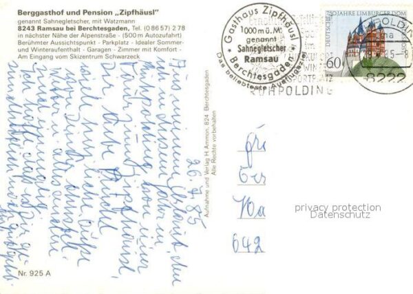 Ramsau Berchtesgaden Berggasthof Zipfhäusl Sahnegletscher So – Bild 2
