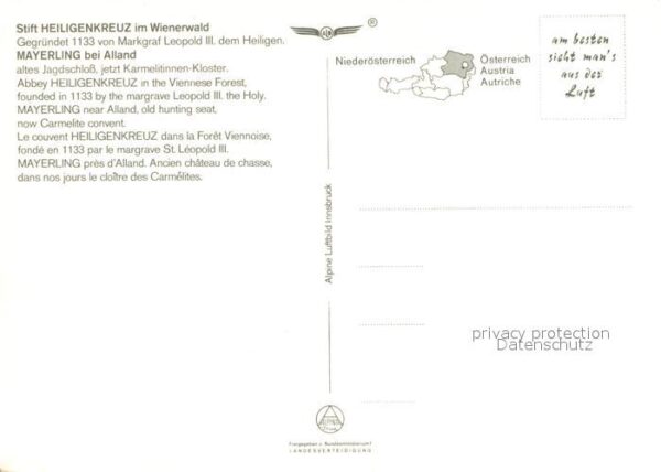 Mayerling Baden Stift Heiligenkreuz Fliegeraufnahme – Bild 2
