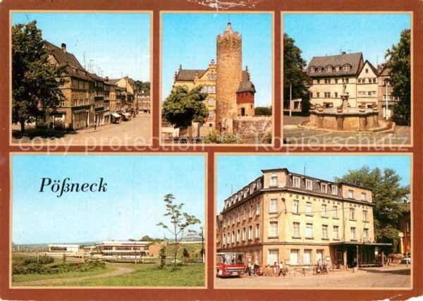 Poessneck Schuhgasse Weißer Turm Markt Hotel Post