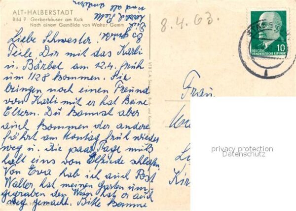 Halberstadt Gerberhäuser am Kulk Künster Walter Gem – Bild 2