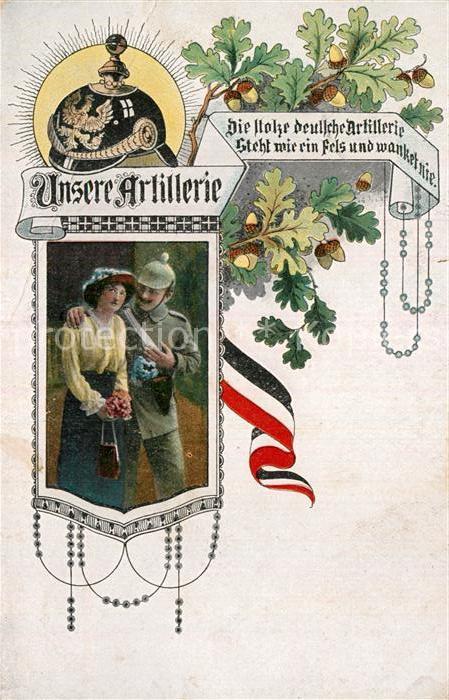 Artillerie Pickelhaube Schwarz-Weiss-Rot