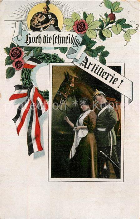 Artillerie Pickelhaube Schwarz-Weiss-Rot Feldpost