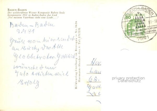 Komponist Robert Stolz Baden-Baden Kurhaus Stadtt – Bild 2