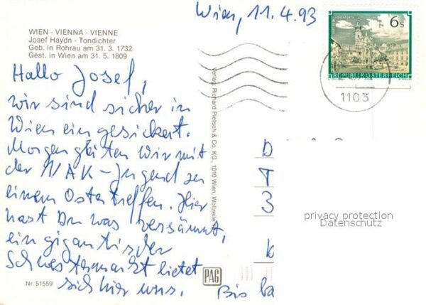Haydn Joseph Wohn- und Sterbehaus Alte Universität M – Bild 2