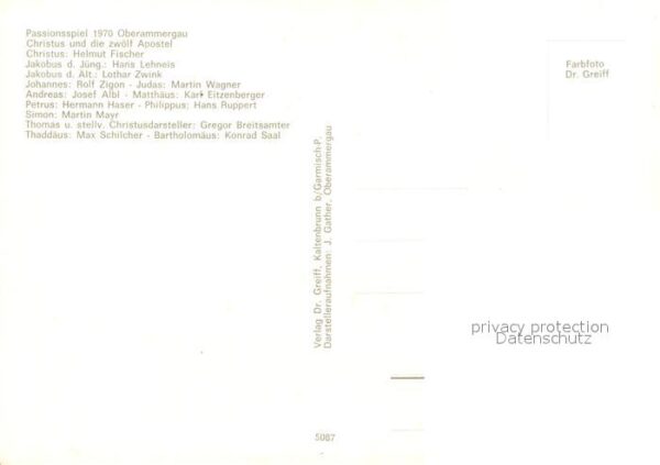 Oberammergau Passionsspiel 1970 Christus und die zwö – Bild 2