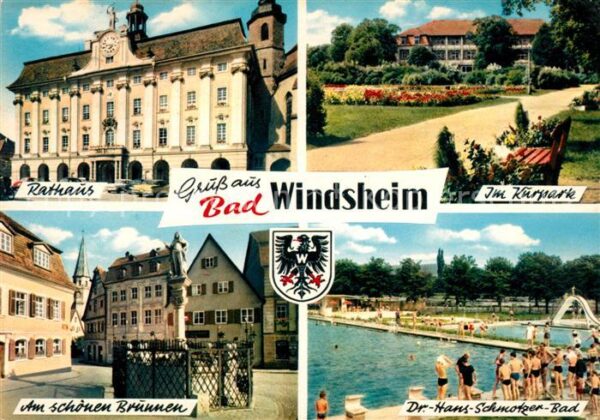 Bad Windsheim Rathaus Im Kurpark Am schönen Brunnen D