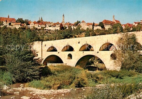 Rothenburg Tauber Doppelbrücke im Taubertal