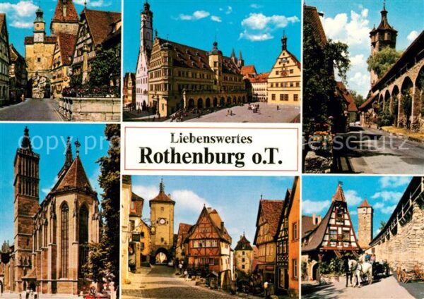 Rothenburg Tauber Stadttor Marktplatz Rathaus Kirche Pfer