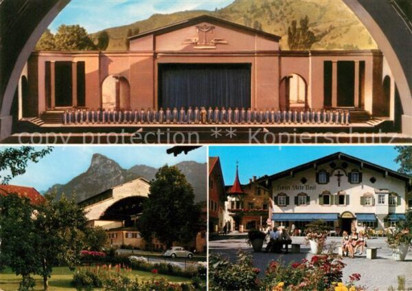 Oberammergau Passionstheater Bühne mit Chor Dorfplat