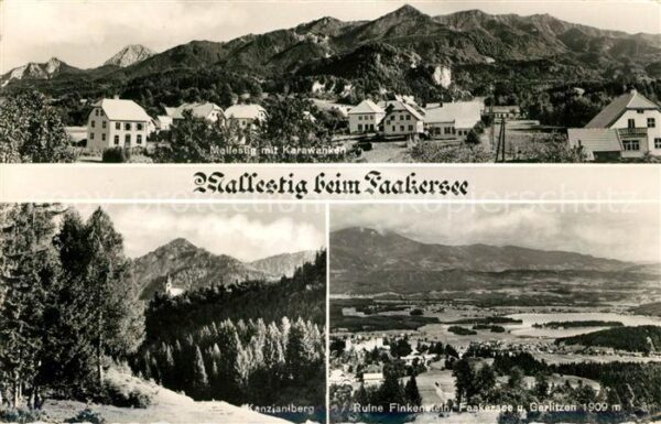 Mallestig mit Karawanken Kanzianiberg Ruine Finke