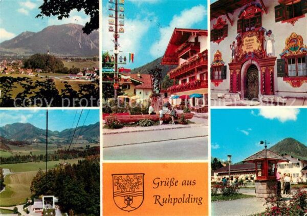 Ruhpolding Panorama Maibaum Dorfbrunnen Rathaus Ra