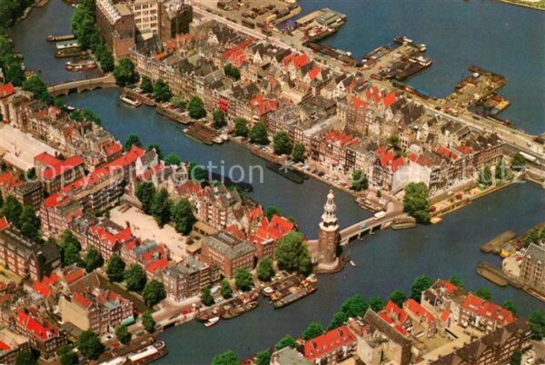 Amsterdam Niederlande Montelbaanturm mit Umgebung Fliegeraufn