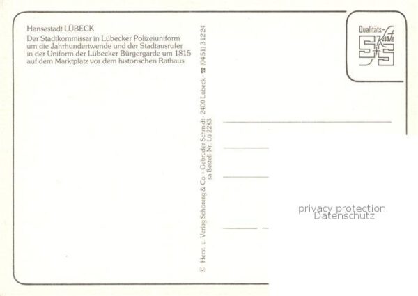 Luebeck Stadtkommissar Polizeiuniform Stadtausr – Bild 2