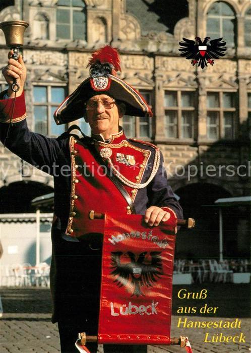 Luebeck Stadtausrufer Uniform Bürgergarde Markt