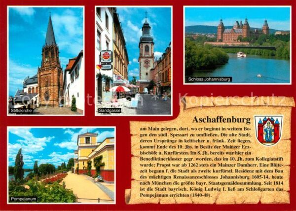 Aschaffenburg Main Sandgasse Schloss Johannisburg Pompejan