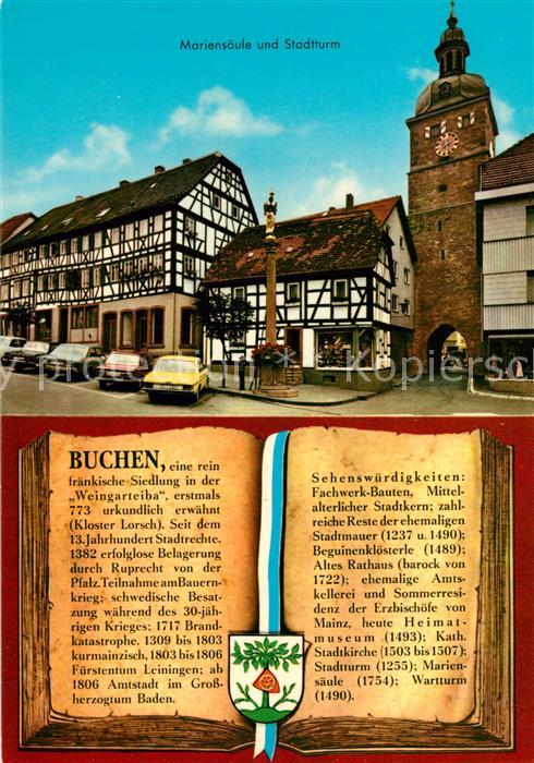 Buchen Odenwald Mariensäule Stadtturm