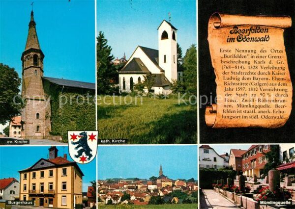 Beerfelden Odenwald Evangelische und Katholische Kirche Bür