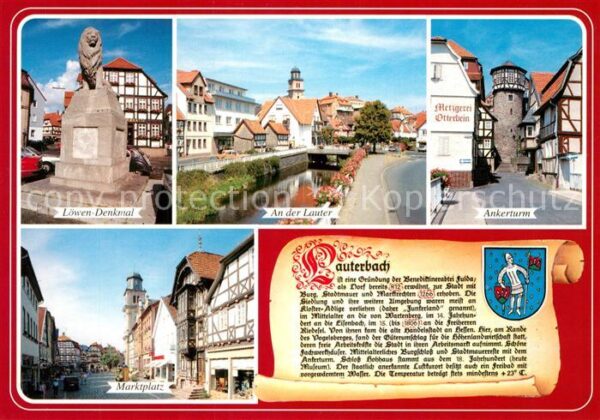 Lauterbach Hessen Löwen-Denkmal Marktplatz Ankerturm