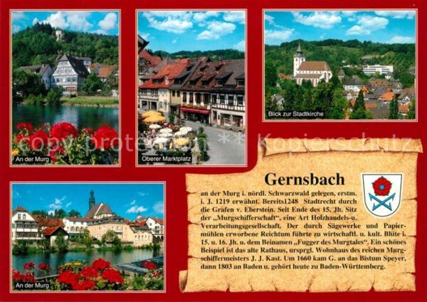Gernsbach Oberer Marktplatz Stadtkirche