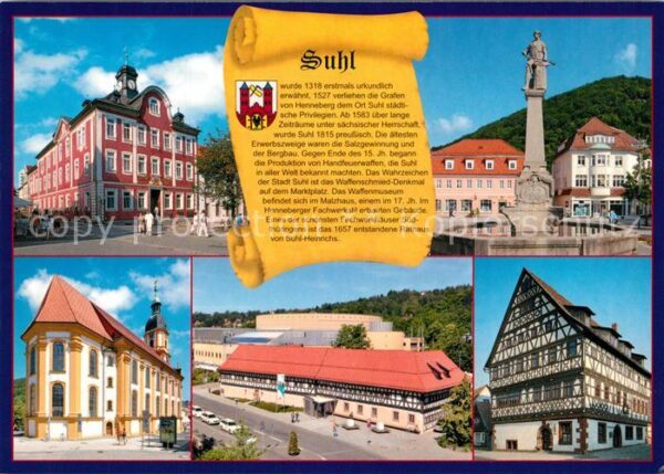 Suhl Thueringer Wald Waffenschmied-Brunnen Kreuzkirche Ratha