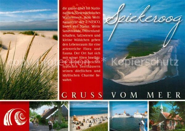 Spiekeroog Fliegeraufnahme Strand Kirche Fähre