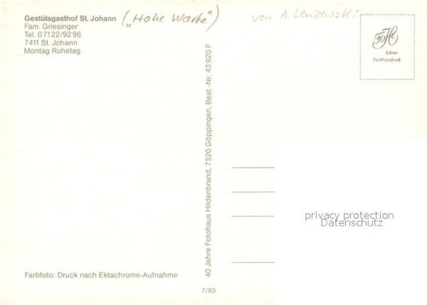 St Johann Wuerttemberg Hohe Warthe Gestütsgasthof – Bild 2