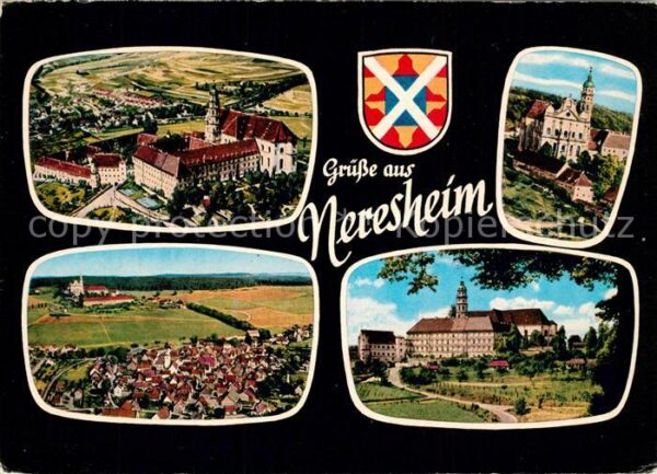 Neresheim Fliegeraufnahme Schloss Kirche  Panoram