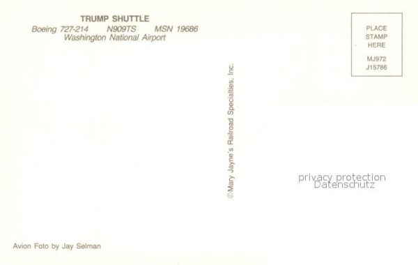Flugzeuge Zivil Trump Shuttle Boeing 727-214 N909TS MSN – Bild 2