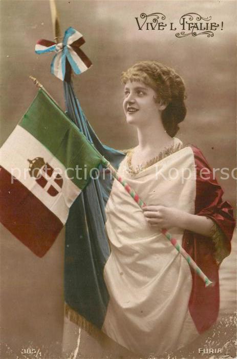 Foto FURIA Nr. 385/1 Italie Italien Fahne