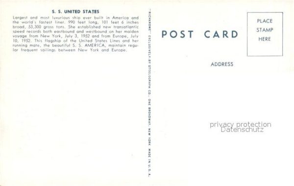 Dampfer Oceanliner S.S. United States – Bild 2