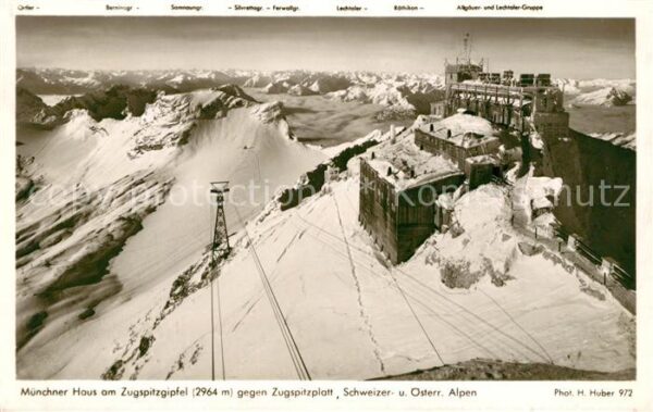 Foto Huber H. Nr. 972 Münchner Haus Zugspitzgipfel Zugspi
