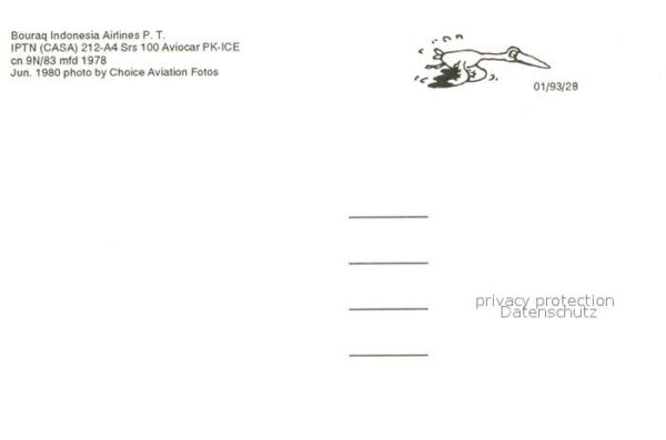 Flugzeuge Zivil Bouraq Indonesia Airlines P.T. IPTN 212 – Bild 2
