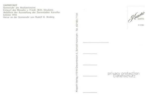 Uhren Sonnenuhr Darmstadt Hochzeitsturm – Bild 2