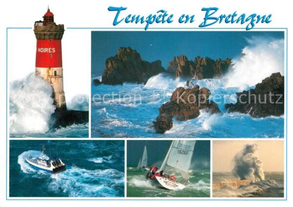Leuchtturm Lighthouse Bretagne Tempete Schiffe