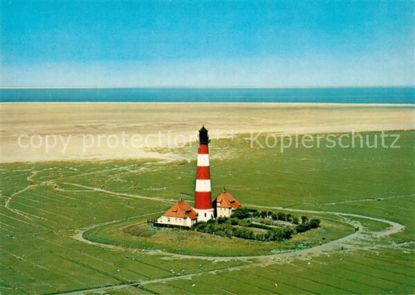 Leuchtturm Lighthouse Westerhever Fliegeraufnahme