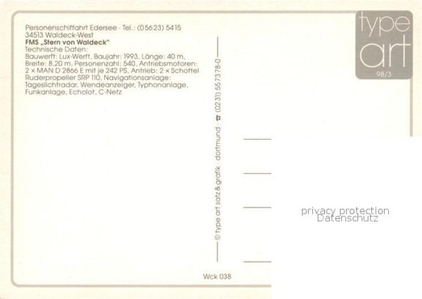 Motorschiffe FMS Stern von Waldeck Personenschifffah – Bild 2
