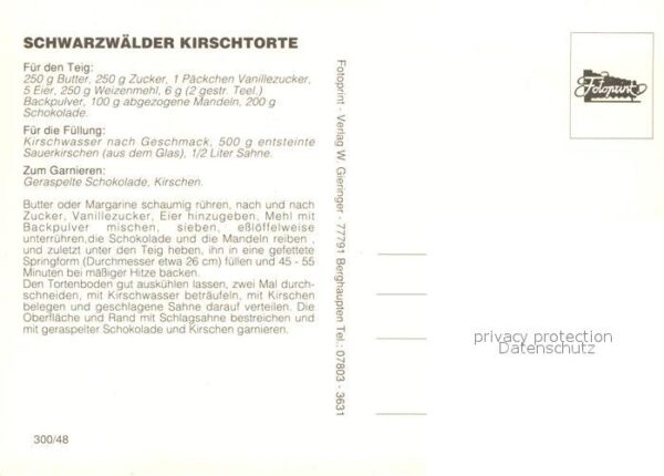 Lebensmittel Schwarzwälder Kirschtorte Rezept Kuckuc – Bild 2