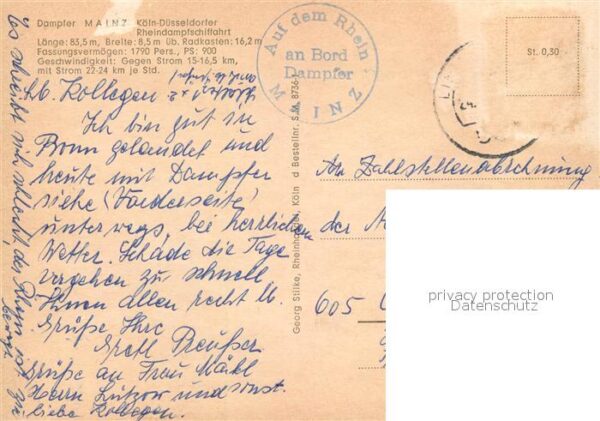 Dampfer Seitenrad Mainz Köln-Düsseldorfer-Rheindampfschif – Bild 2