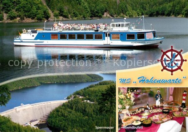 Motorschiffe MS Hohenwarte Abendbuffet Sperrmauer