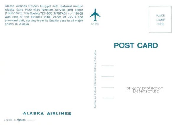 Flugzeuge Zivil Alaska Airlines Golden Nugget Jet Boein – Bild 2
